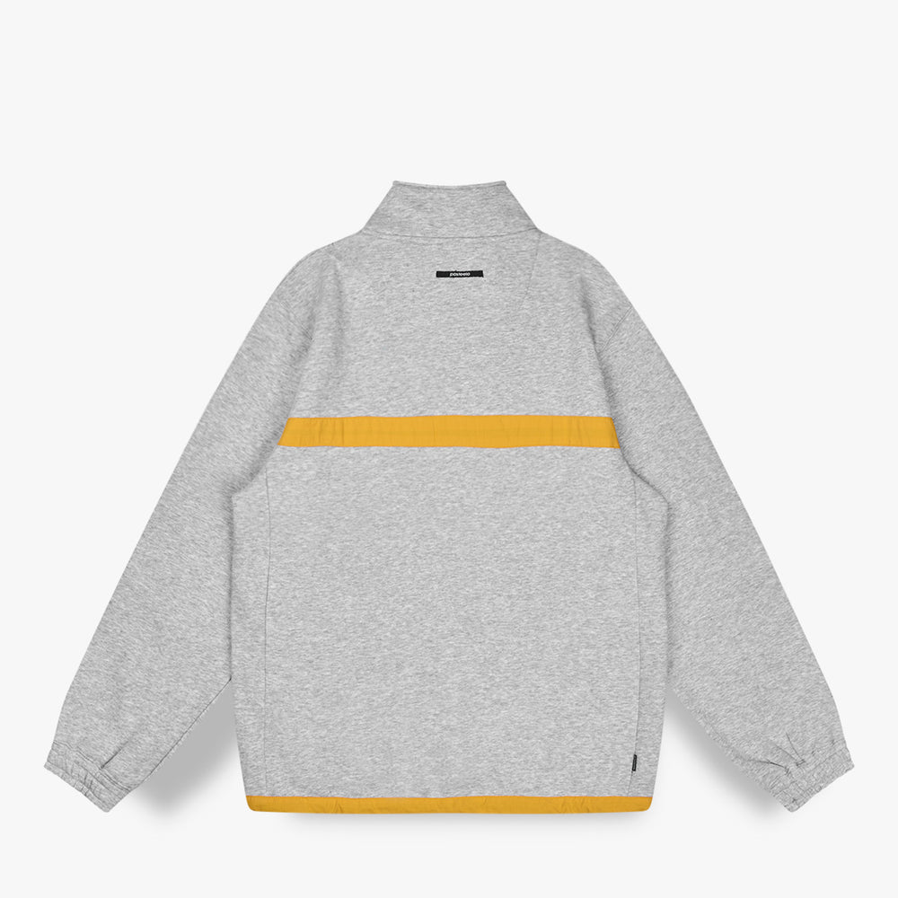 CONTRAST QTR ZIP - HEATHER GREY/GOLD
