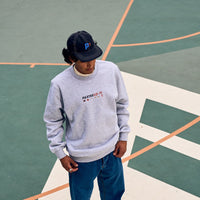 LO-FI EMB CREWNECK - HEATHER GREY
