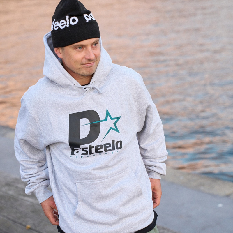 P STEELO HOODIE - HEATHER GREY/DARK TEAL