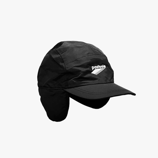 EARFLAP 5 PANEL CAP - BLACK