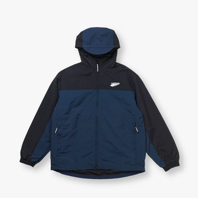 HOODED WINDBREAKER - BLACK/NAVY