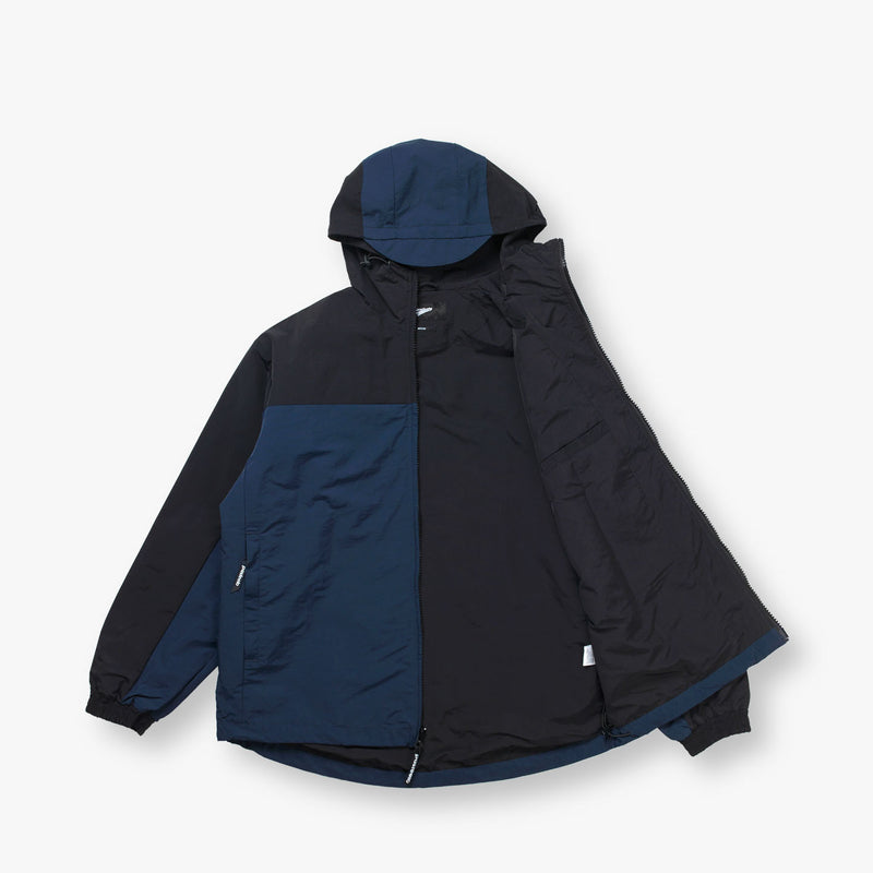 HOODED WINDBREAKER - BLACK/NAVY