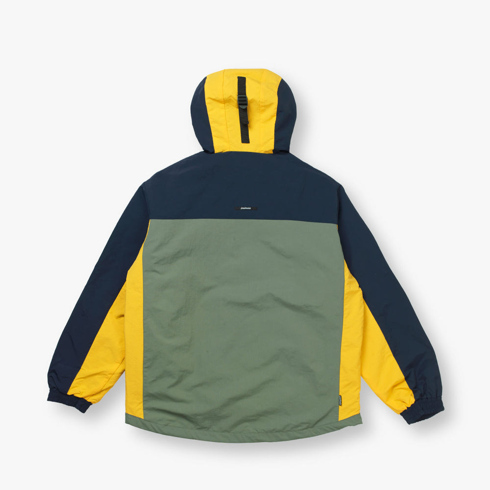 HOODED WINDBREAKER - NAVY/OLIVE/GOLD