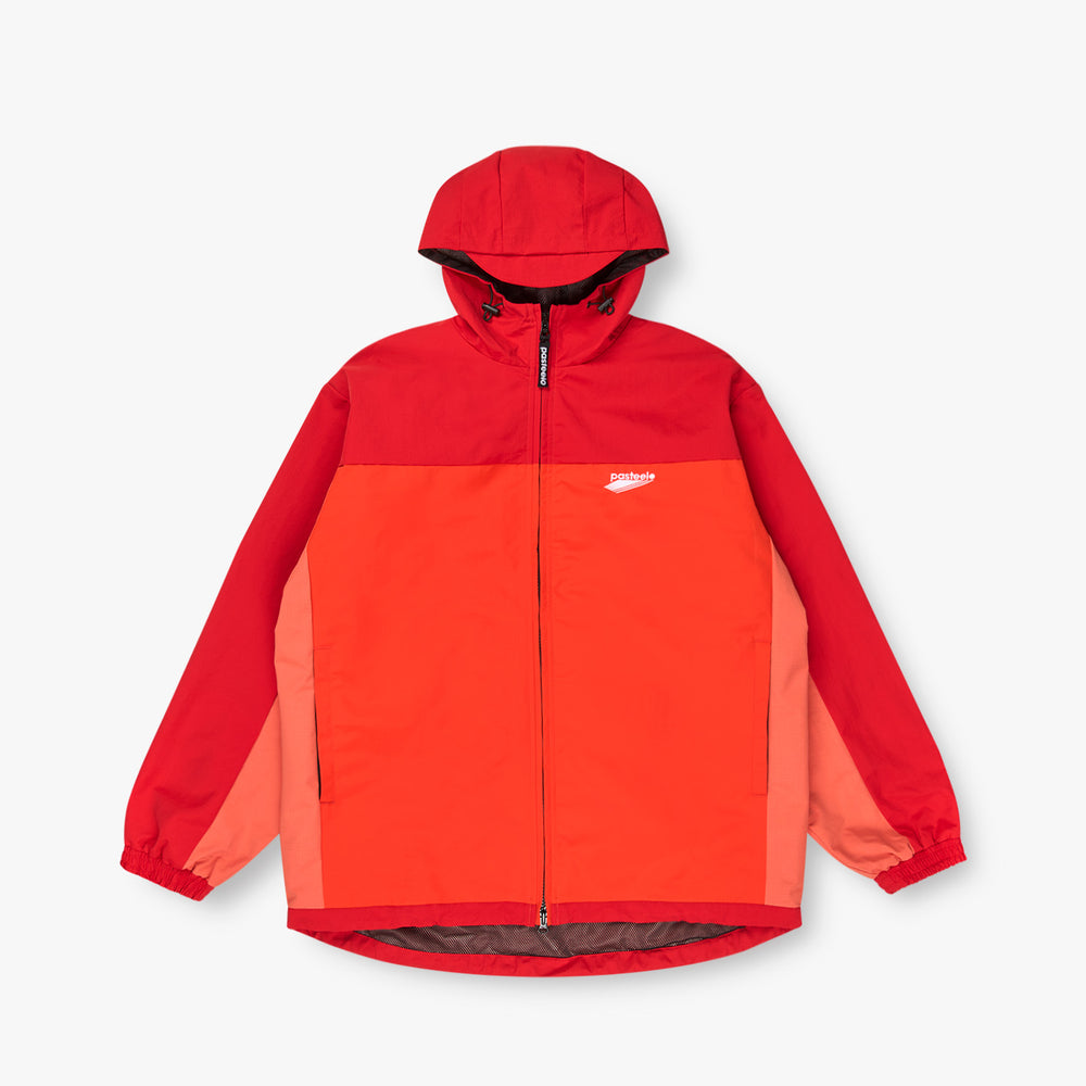 HOODED SHELL JACKET - RED/ORANGE