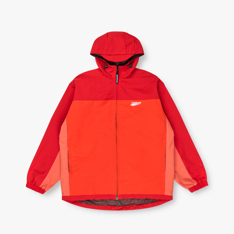 HOODED SHELL JACKET - RED/ORANGE