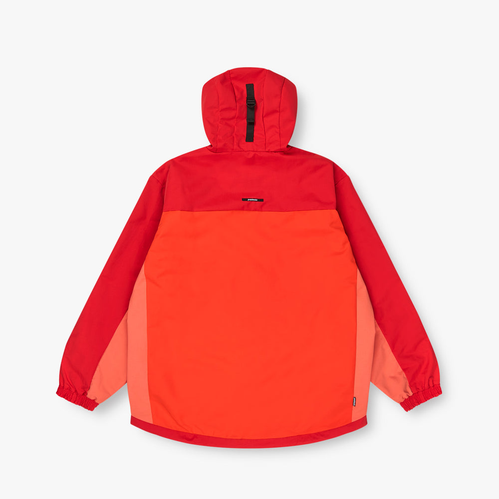HOODED SHELL JACKET - RED/ORANGE