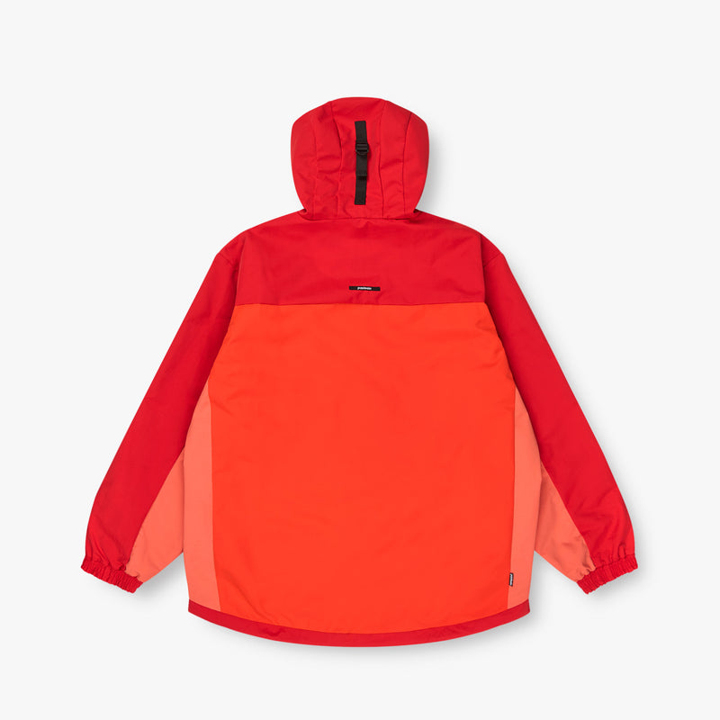 HOODED SHELL JACKET - RED/ORANGE