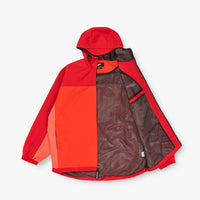 HOODED SHELL JACKET - RED/ORANGE