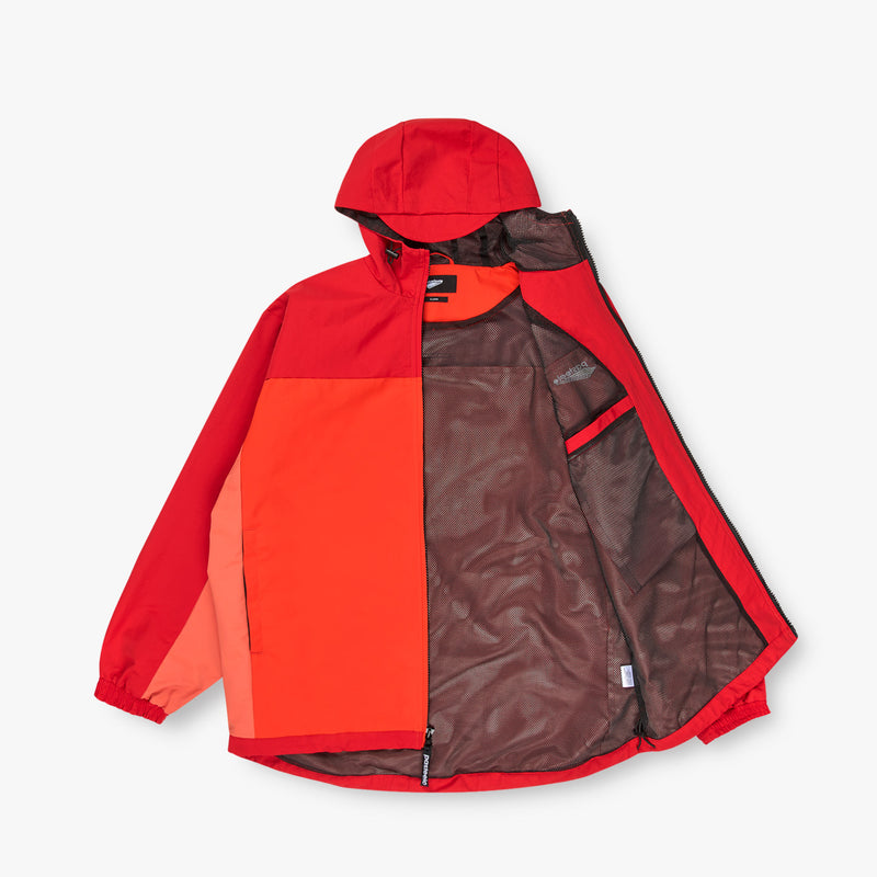HOODED SHELL JACKET - RED/ORANGE