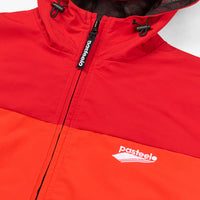 HOODED SHELL JACKET - RED/ORANGE