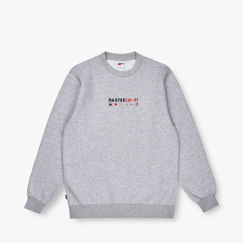LO-FI EMB CREWNECK - HEATHER GREY