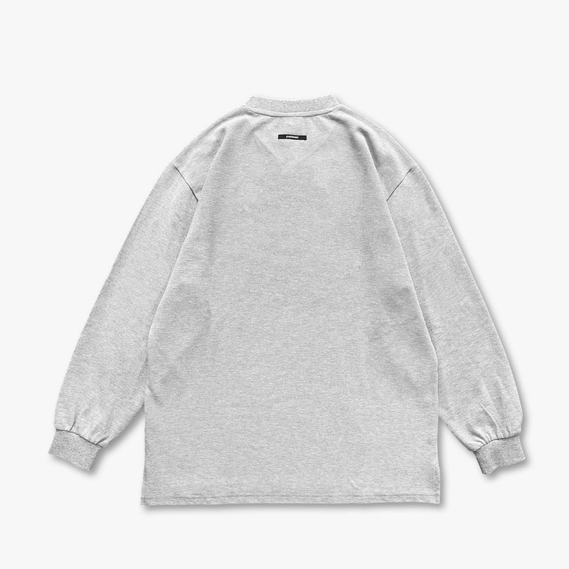PIQUE SPORTS LONG SLEEVE - HEATHER GREY