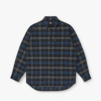 COTTON FLANNEL SHIRT - NAVY/BLACK PLAID