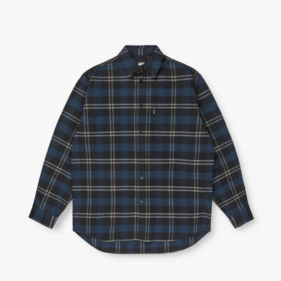 COTTON FLANNEL SHIRT - NAVY/BLACK PLAID