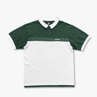 STRIPE POLO SHIRT - FOREST/WHITE