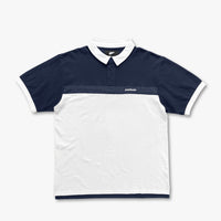 STRIPE POLO SHIRT - NAVY/WHITE