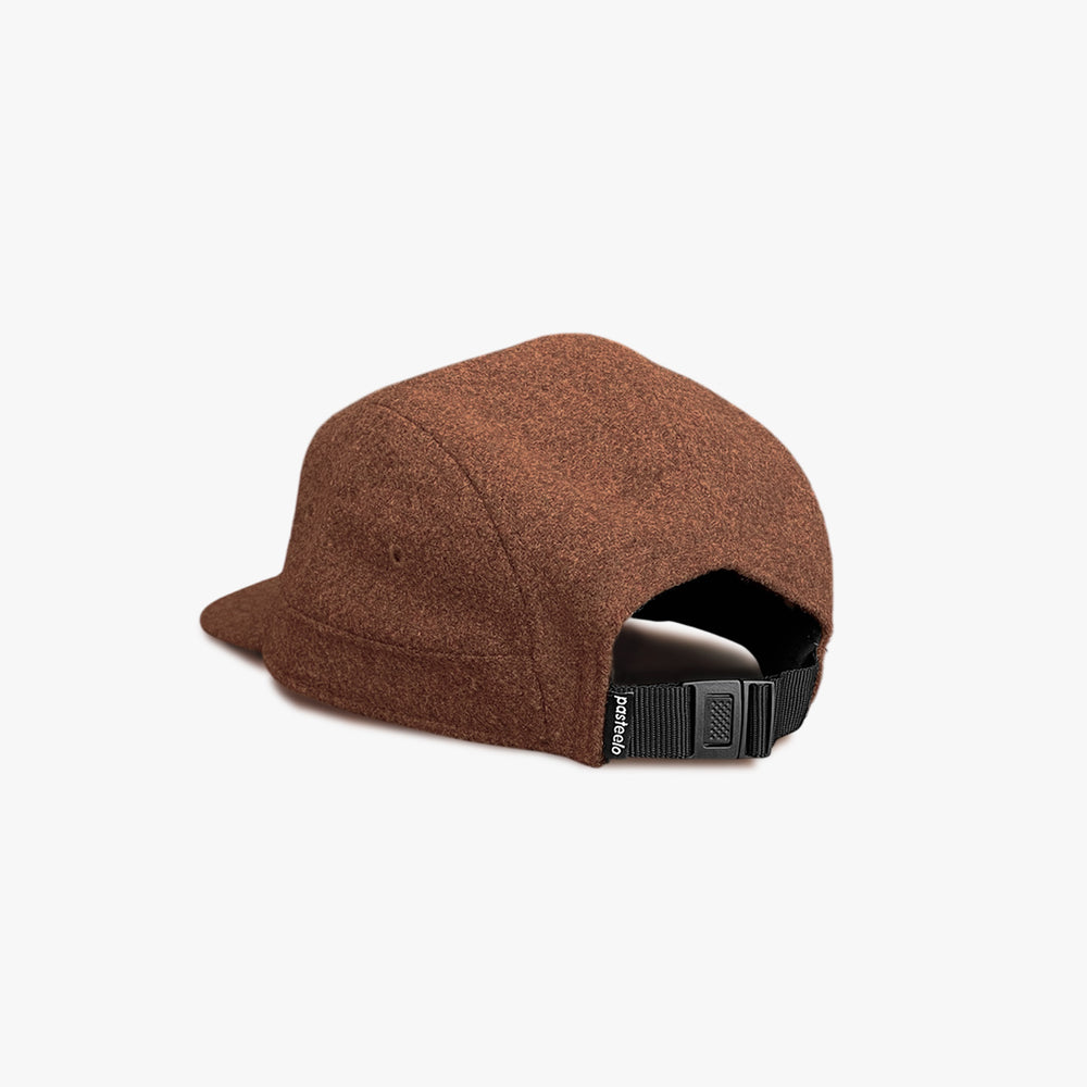 WOOL BLEND 5 PANEL CAP - WALNUT
