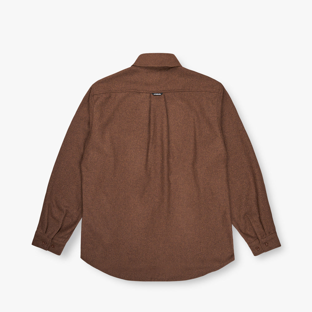 WOOL BLEND SHIRT - WALNUT