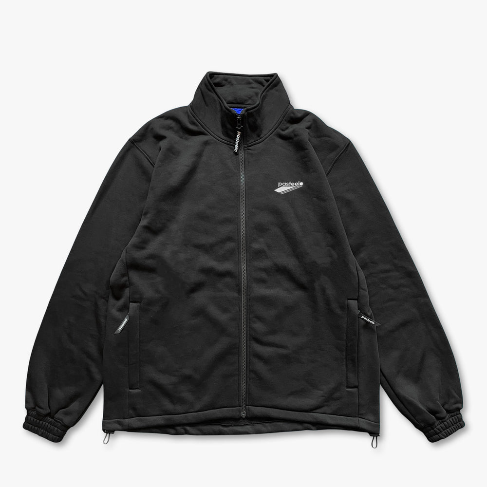 ZIP UP COTTON TRAINER - BLACK