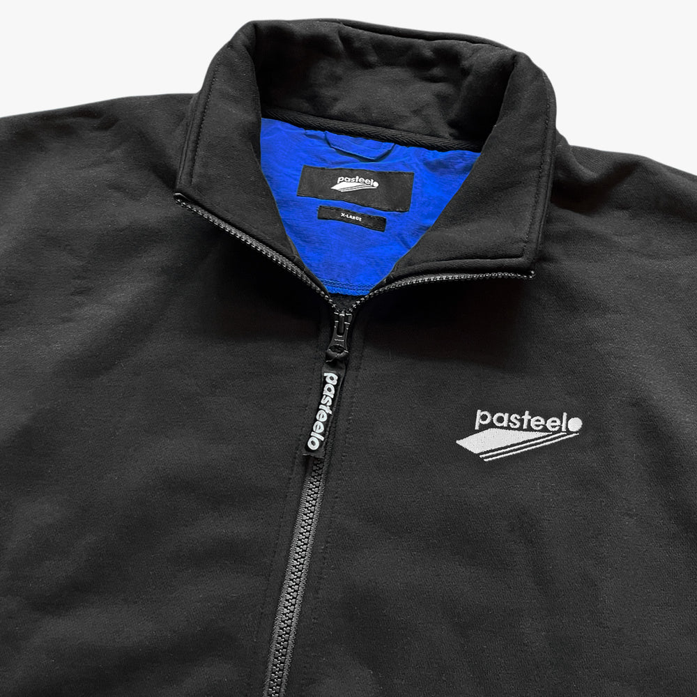 ZIP UP COTTON TRAINER - BLACK