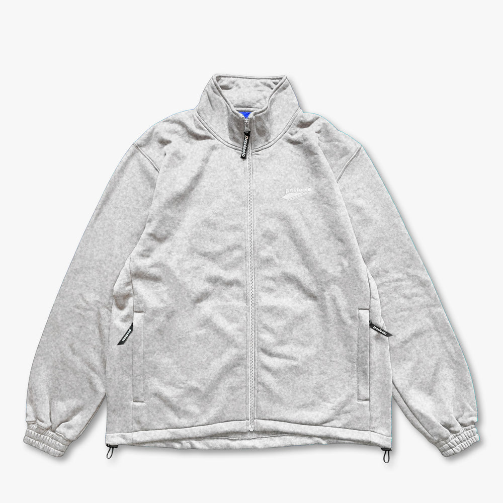 ZIP UP COTTON TRAINER - HEATHER GREY