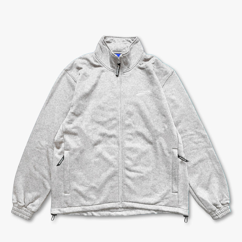 ZIP UP COTTON TRAINER - HEATHER GREY