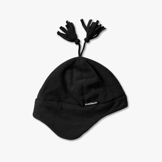 POLARFLEECE EAR FLAP BEANIE - BLACK/BLACK